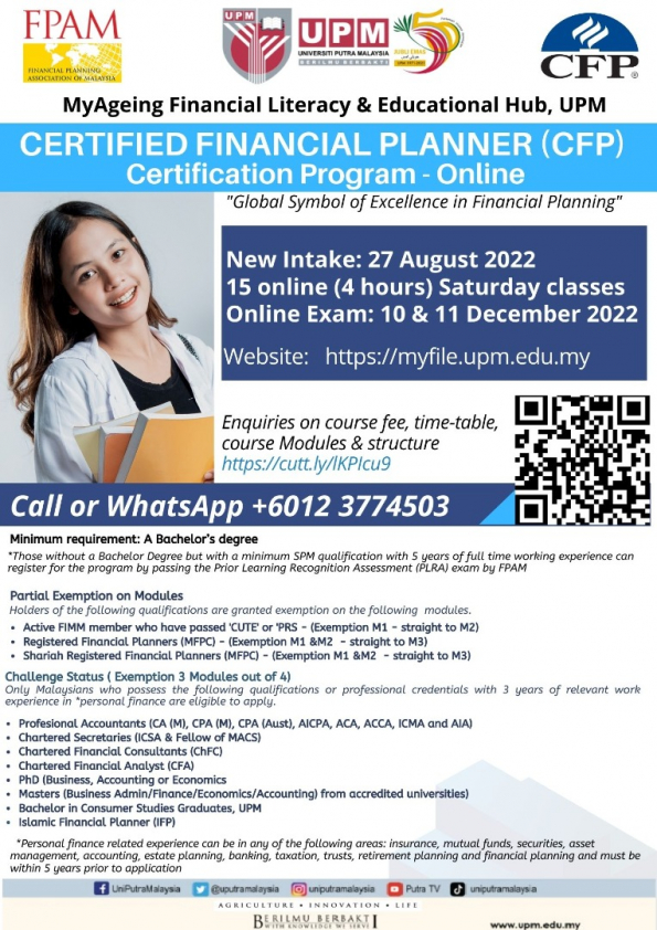 Online Certified Financial Planner (CFP) Certification Program - August 2022 Intake